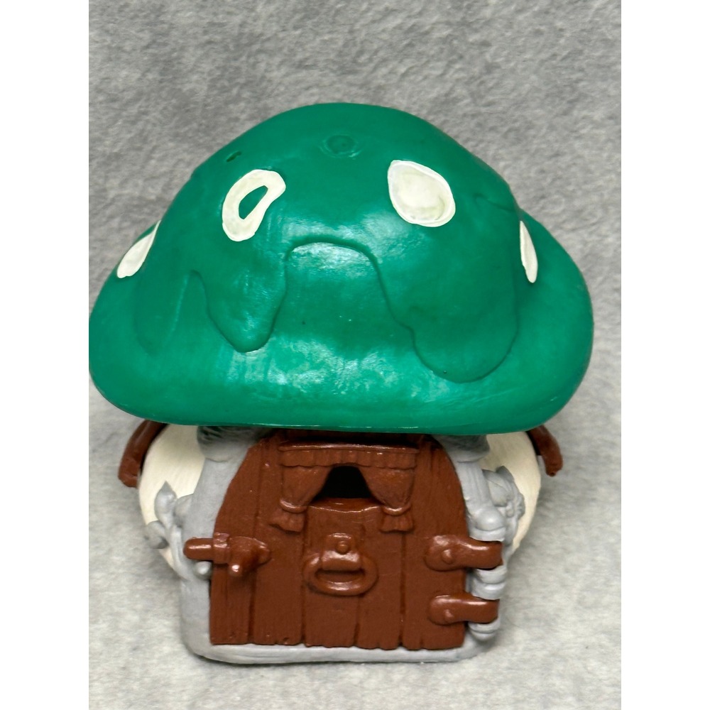 Vintage Schleich Smurf 1978 House Green Roof No ButterflyGarden Decor